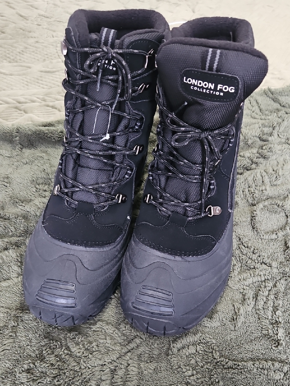 London Fog Men's Black Winter Hiking Boots